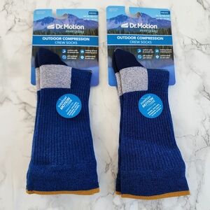 Dr. Motion Crew Socks 2 Pairs Compression Socks Size Socks 10-13 Shoe 7-12